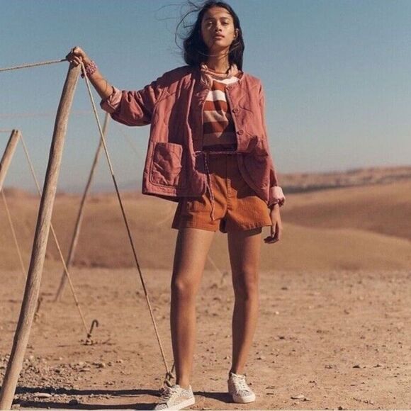 MADEWELL Camp Shorts Burnt Orange Twill Stretch High Rise #AJ524 Women’s XXS - Picture 3 of 8